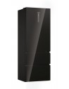 Combi 3 Puertas - HAIER HTW7720DNGB, Cristal Negro, Altura 200 cmm, Anchura 70 cm