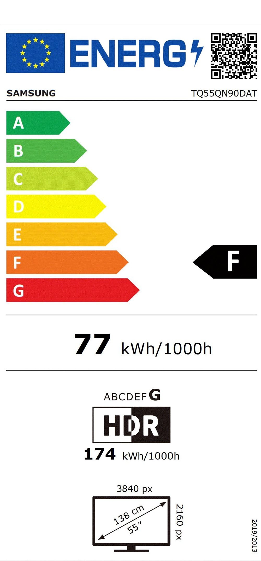 Etiqueta de Eficiencia Energética - TQ55QN90DATXXC