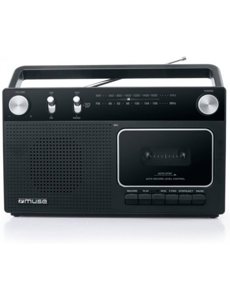 Radiocassette - MUSE M152R, Negro