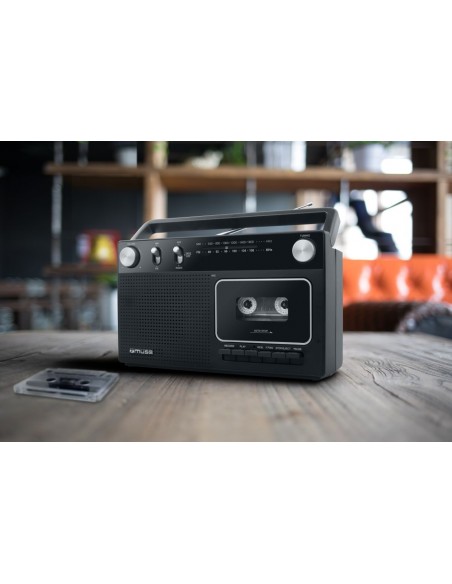 Radiocassette - MUSE M152R, Negro