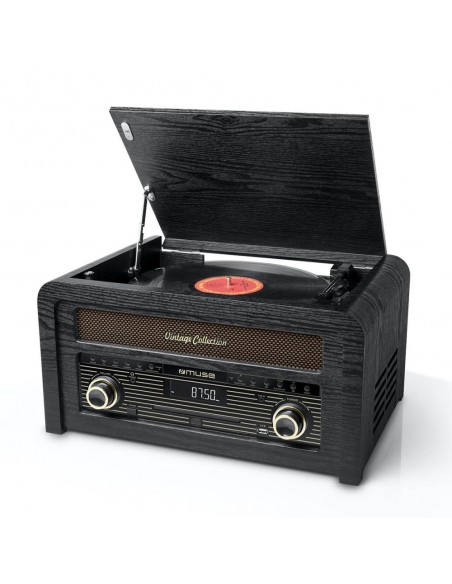 Tocadiscos - MUSE MT-115 W, Madera Negra