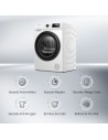 Secadora Carga Frontal - HISENSE DHQE800BW2, Bomba de Calor, Blanco, 8Kg, A++