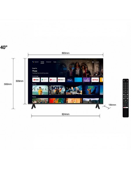 TV LED - TCL 40S5400A, 40 pulgadas,...