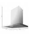Campana Extractora - CECOTEC Bolero Flux TM 603500, 60 cm, Inox, Eficiencia A