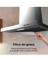 Campana Extractora - CECOTEC Bolero Flux TM 603500, 60 cm, Inox, Eficiencia A