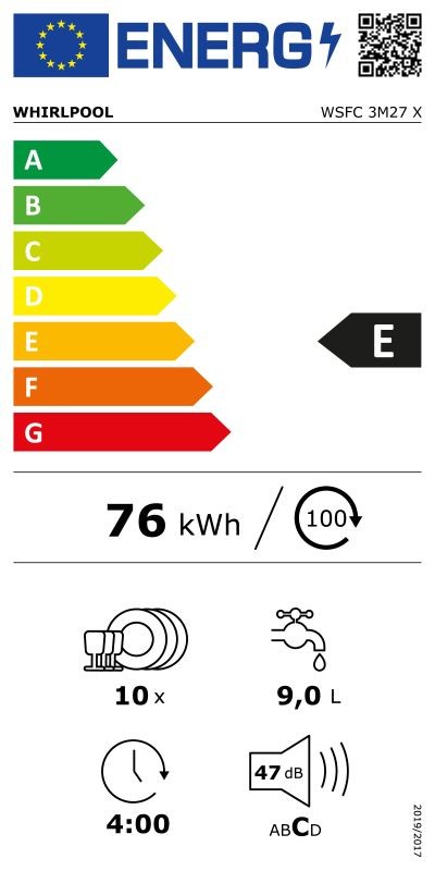 Etiqueta de Eficiencia Energética - WSFC 3M27 X