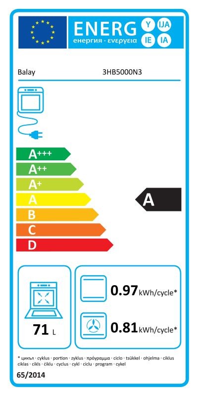 Etiqueta de Eficiencia Energética - 3HB5000N3