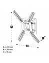 Soporte TV - HAMA FullMotion Wall Bracket, de 19" a 48", 75x75 a 200x200