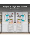 Frigorífico Combi - CECOTEC CoolMarket 356, Cristal Blanco, 2.00 m, Eficiencia E