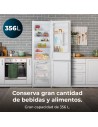 Frigorífico Combi - CECOTEC CoolMarket 356, Cristal Blanco, 2.00 m, Eficiencia E