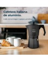 Cafetera Italiana - CECOTEC Mokclassic 900, Negro, 9 tazas