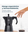 Cafetera Italiana - CECOTEC Mokclassic1200, Negro, 12 tazas