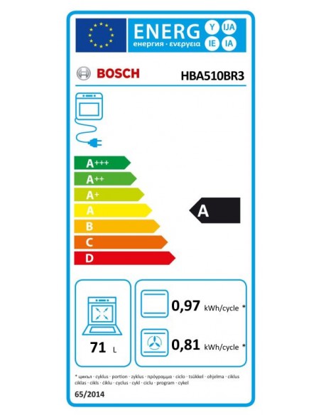 Horno Multifunción BOSCH HBA510BR3,...
