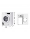 Lavadora Carga Frontal - SAMSUNG WW90CGC04DTEEC, Blanca, 9 kg, Eficiencia A