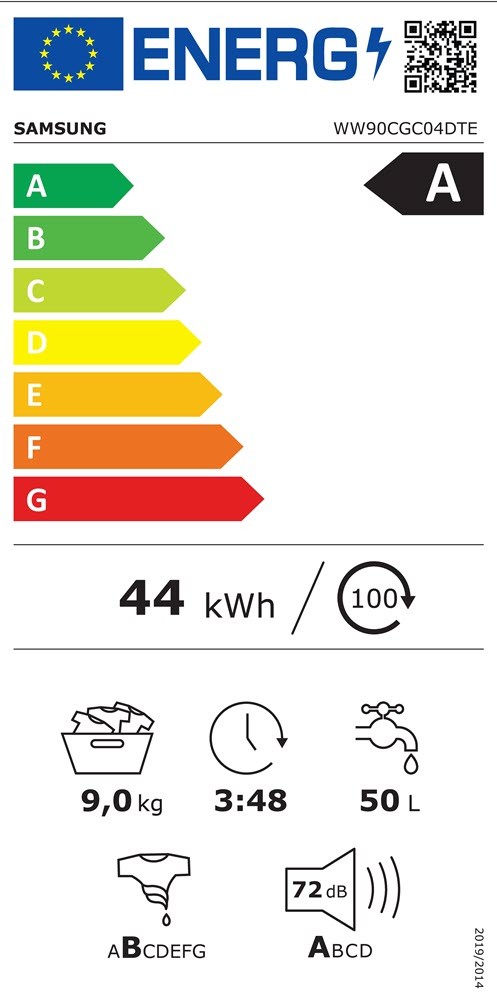 Etiqueta de Eficiencia Energética - WW90CGC04DTEEC