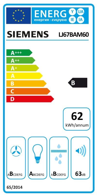 Etiqueta de Eficiencia Energética - LJ67BAM60