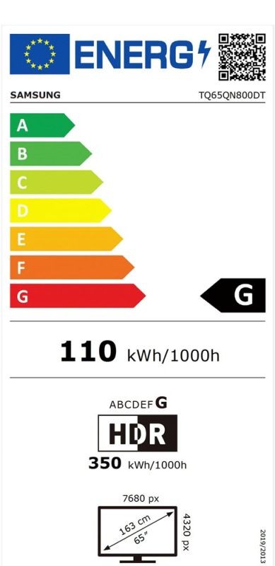 Etiqueta de Eficiencia Energética - TQ65QN800DTXXC