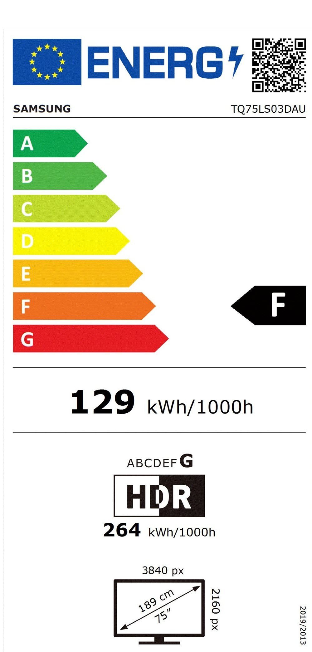 Etiqueta de Eficiencia Energética - TQ75LS03DAUXXC