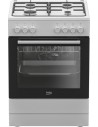 Cocina Gas y Eléctrica - BEKO FBE6212OWD, Blanco, 4 Zonas