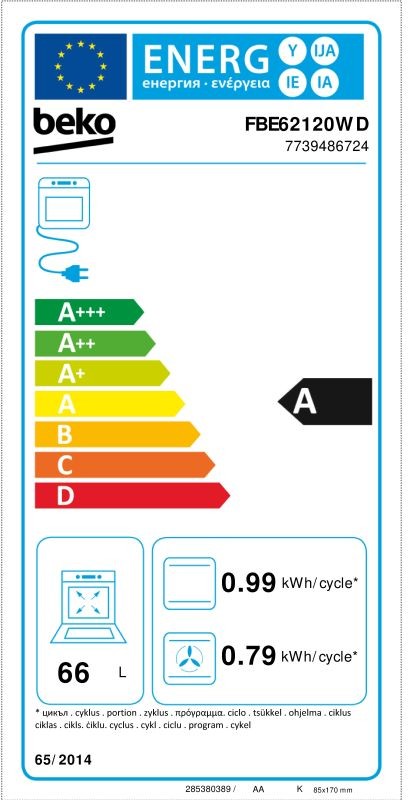 Etiqueta de Eficiencia Energética - FBE6212OWD