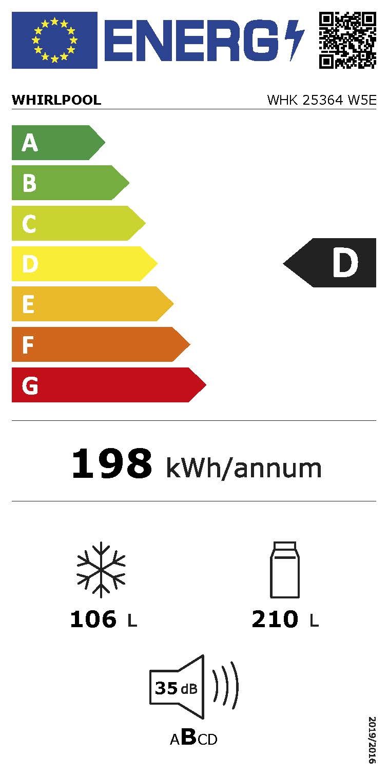 Etiqueta de Eficiencia Energética - WHK25364W5E