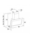 Campana Decorativa - CATA Thalassa Pro 800 GWH/G, Blanco, 80 cm, 640 m³/h