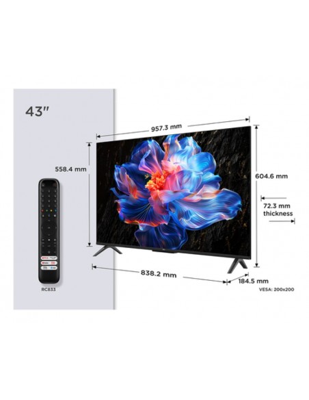 TV LED - TCL 43P6K, 43", 4K, Google...