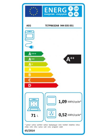 Horno Multifunción - AEG TE7PB63ZAB,...