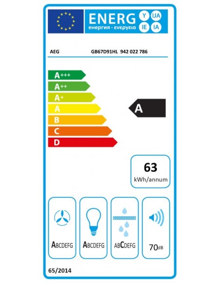 Campana Decorativa - AEG GB67D91HL,...