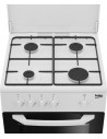Cocina Gas Butano - BEKO CSG42009DW, Blanco, 4 Zonas, Inyectores