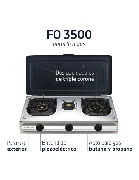 Hornillo de Gas - Orbegozo FO3500, 3... Hornillo de Gas - Orbegozo FO3500, 3...