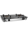 Hornillo de Gas - Orbegozo FO2720, 2 Fuegos, Cristal Templado, Inox