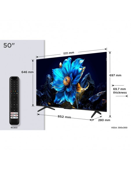 TV QLED - TCL 50P7K, 50", 4K UHD,...