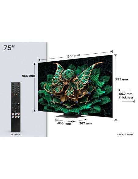 TV MiniLED - TCL 75C7K, 75", 4K UHD,...