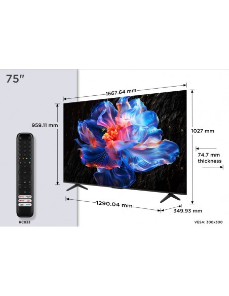 TV LED - TCL 75P6K, 75", 4K HDR,...