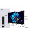 TV QLED - TCL 75P7K, 75", 4K UHD, GoogleTV