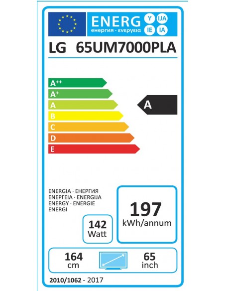 TV LED - LG 65UM7000, Eficiencia A,...