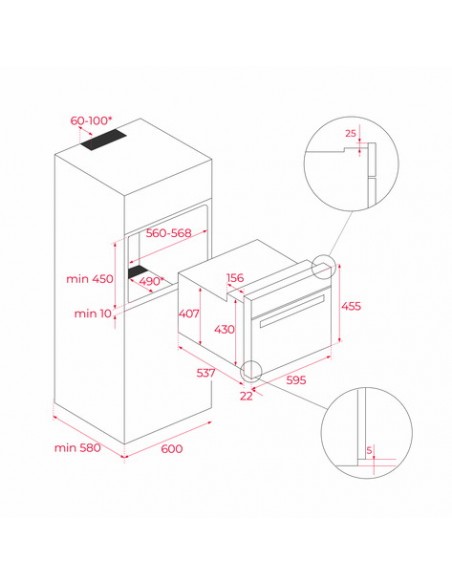 Horno 45 cm - TEKA HBC 6250 P, Inox,...