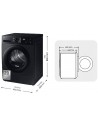 Secadora Carga Frontal - SAMSUNG DV90DG52A0ABEC, Bomba de Calor, 9 Kg, Negro, Eficiencia C
