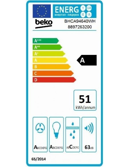 Campana Decorativa - Beko BHCA94640WH...