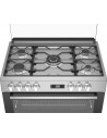 Cocina Gas - Beko GM 15321 DX NS, 5 Fuegos, Inox, Gas Butano