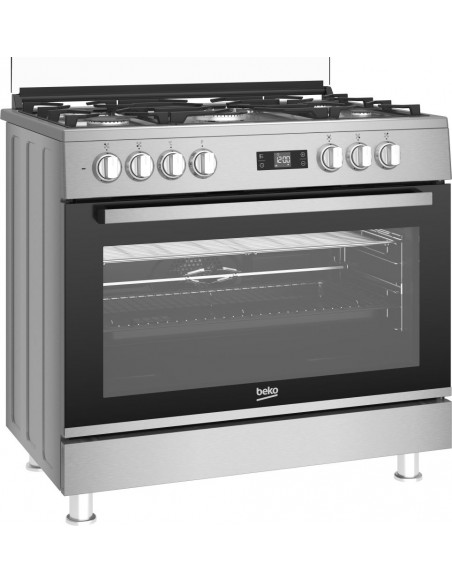 Cocina Gas - Beko GM 15321 DX NS, 5...