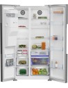 Frigorífico Americano -  Beko GN162341XBN, NeoFrost Dual Cooling, Harvestfresh, Dispensador Agua-Hielo, 1.79 m, Inox