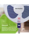 Ventilador Pie - ASPES AVP401600OBA, Blanco, Azul, 50W