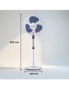 Ventilador Pie - ASPES AVP401600OBA, Blanco, Azul, 50W