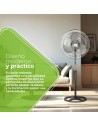 Ventilador Pie - ASPES AVP501800OVN, Negro, 50W