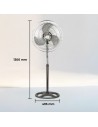 Ventilador Pie - ASPES AVP501800OVN, Negro, 50W