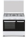 Cocina Gas -  Aspes AKGW5900PB, 5 Fuegos, 80 cm, Butano, Portabombonas, Kit Gas ciudad, Blanco