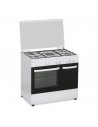 Cocina Gas -  Aspes AKGW5900PB, 5 Fuegos, 80 cm, Butano, Portabombonas, Kit Gas ciudad, Blanco