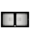 Fregadero Especial - TEKA Diamond RS15 2C86, 2 Cubetas, Negro
